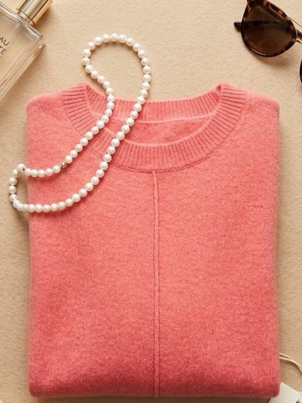 Soft Coral Pink Crewneck Sweater - Vince Camuto